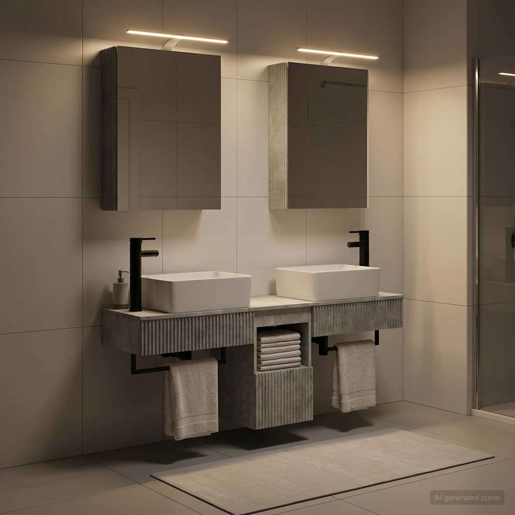 vidaXL Juego de Muebles de Baño 5 uds. Gris Hormigón