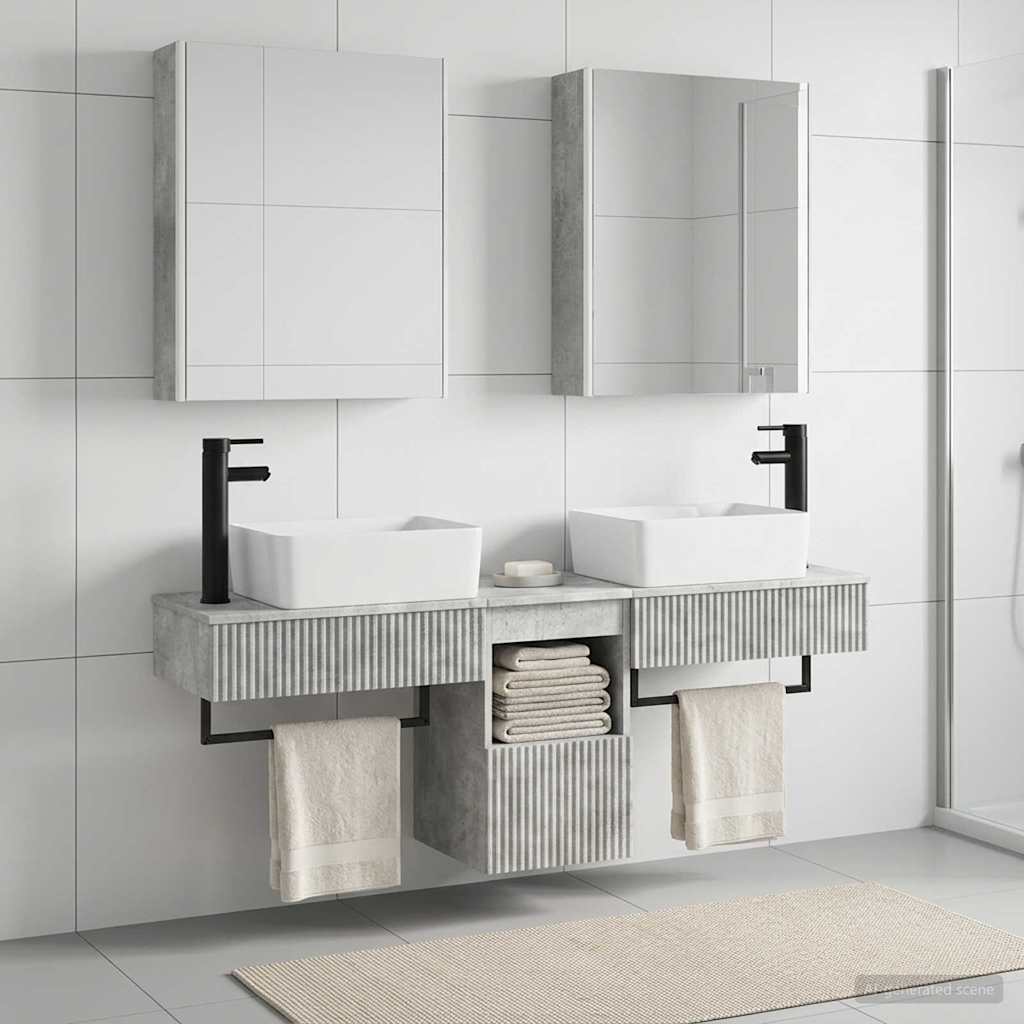 vidaXL Juego de Muebles de Baño 5 uds. Gris Hormigón