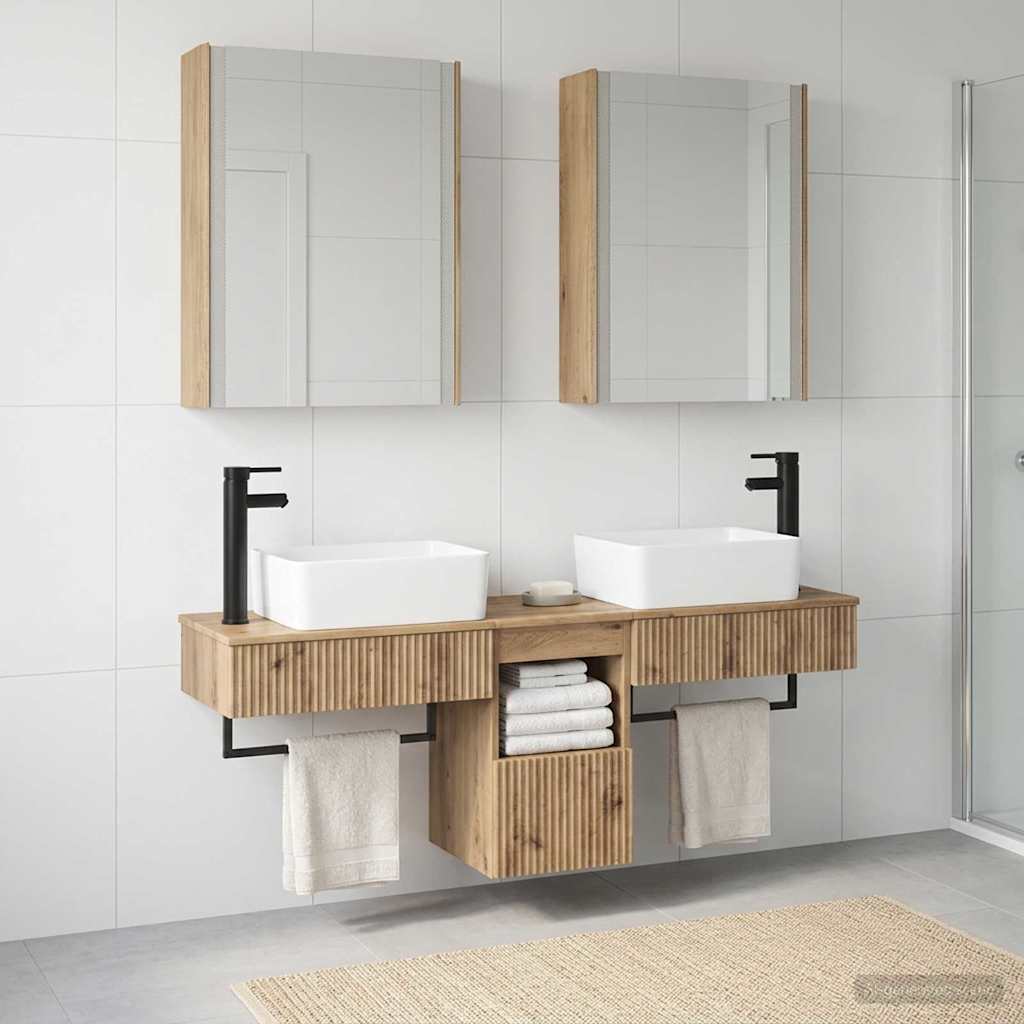 vidaXL Juego de Muebles de Baño 5 uds. Roble artisan