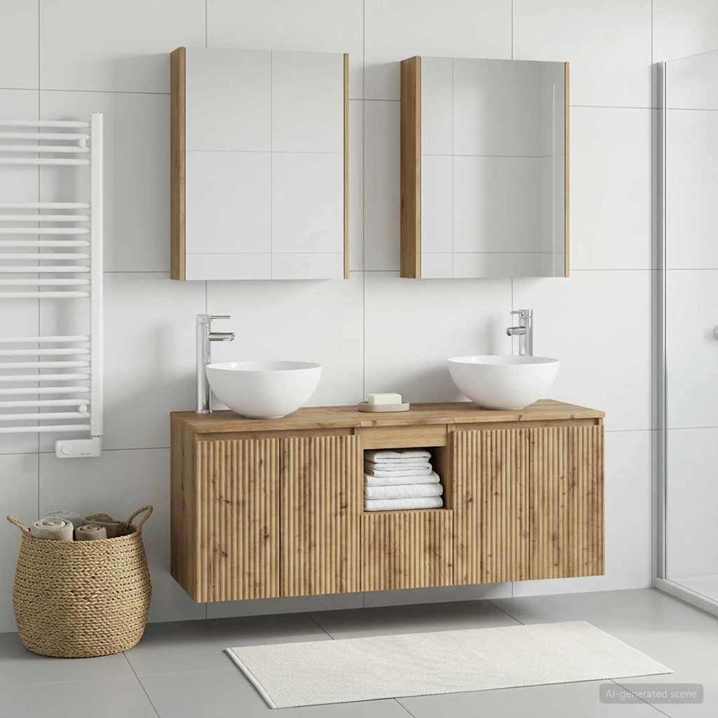 vidaXL Juego de Muebles de Baño 5 uds. Roble artisan