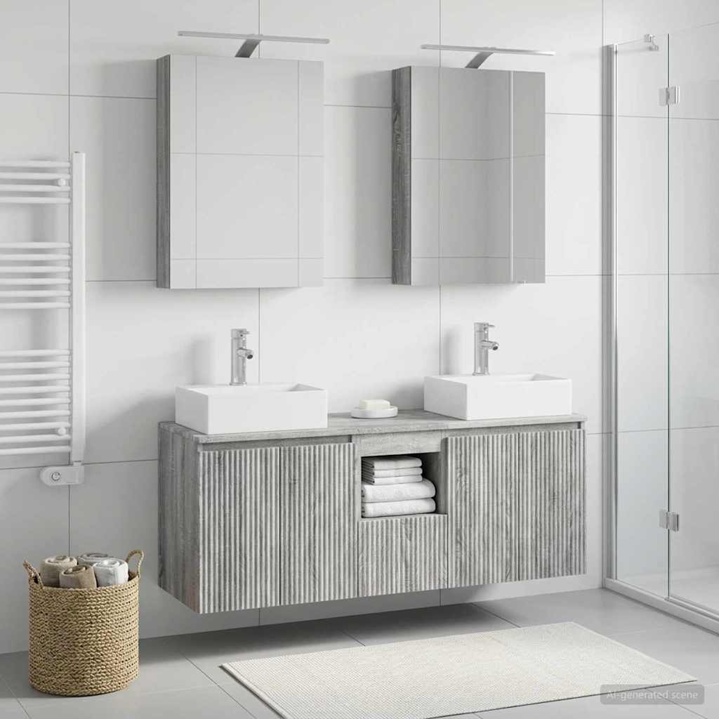 vidaXL Juego de Muebles de Baño 5 uds. Sonoma gris