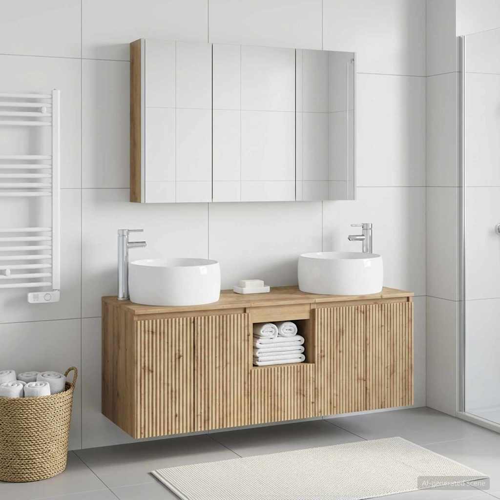 vidaXL Juego de Muebles de Baño 4 uds. Roble artisan