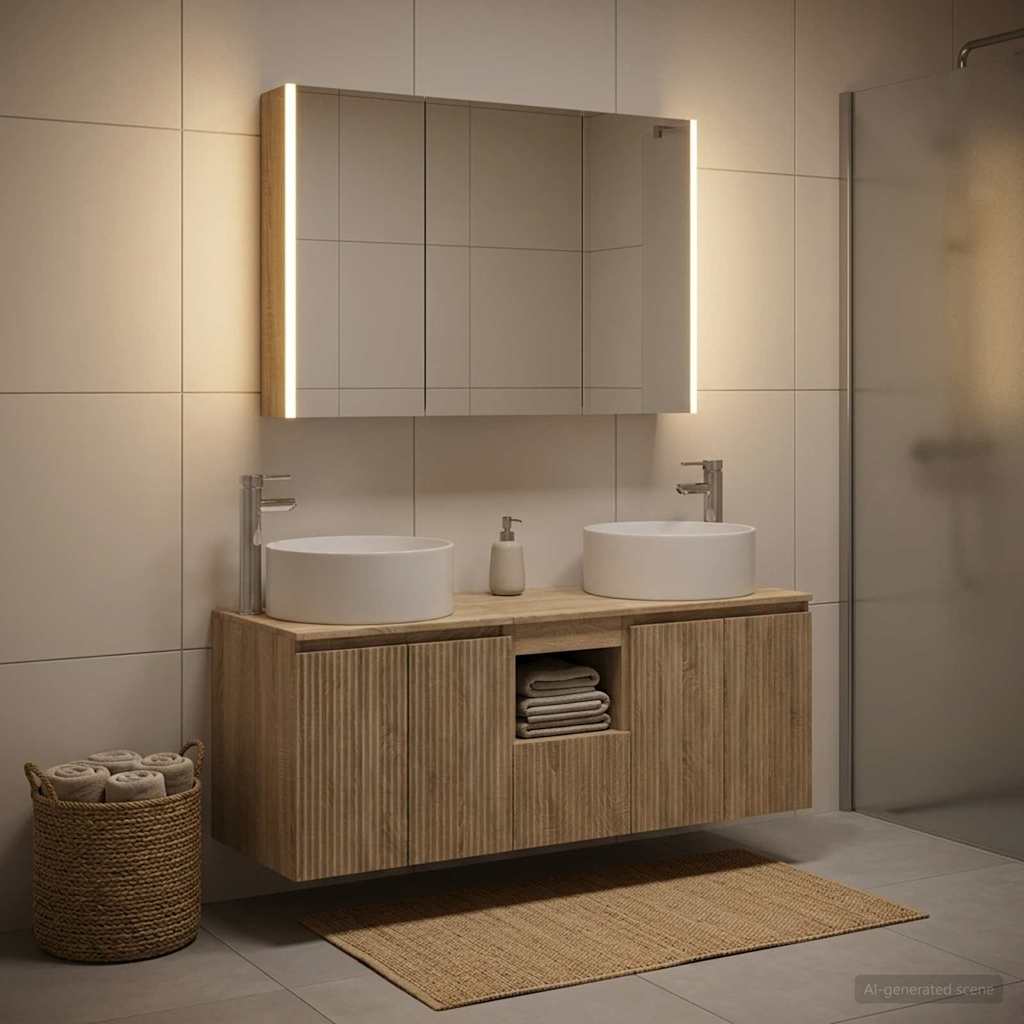 vidaXL Juego de Muebles de Baño 4 uds. Roble Sonoma