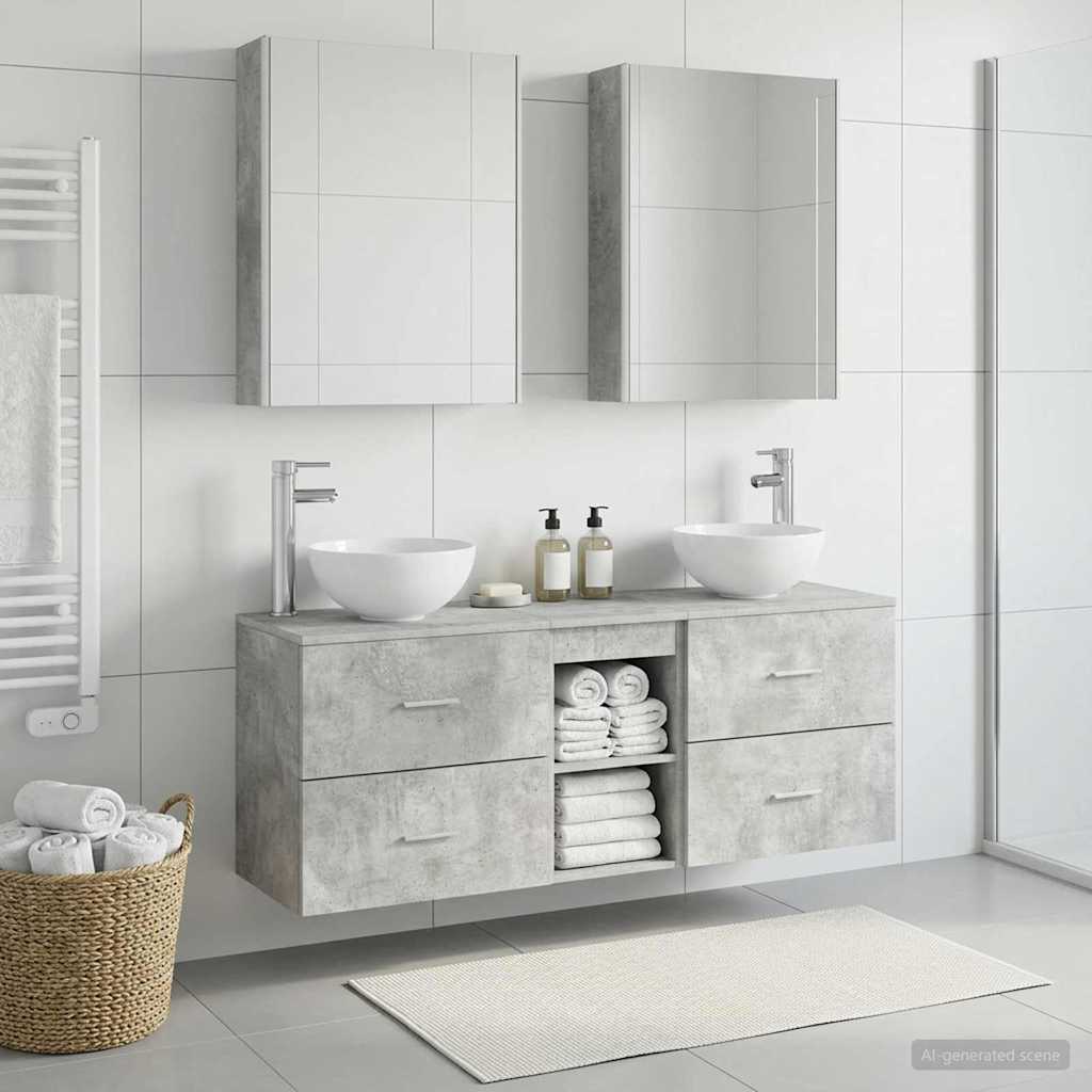 vidaXL Juego de Muebles de Baño 5 uds. Gris Hormigón