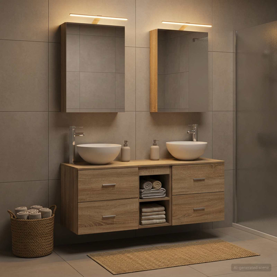 vidaXL Juego de muebles de baño 5 uds. Roble Sonoma