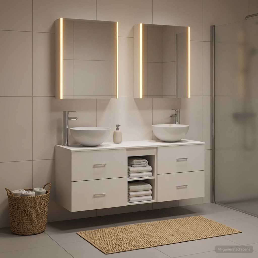 vidaXL Juego de muebles de baño 5 uds. Blanco