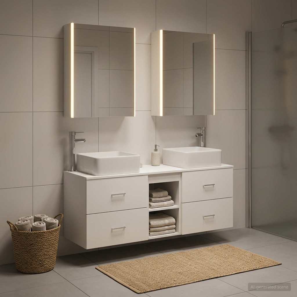 vidaXL Juego de muebles de baño 5 uds. Blanco