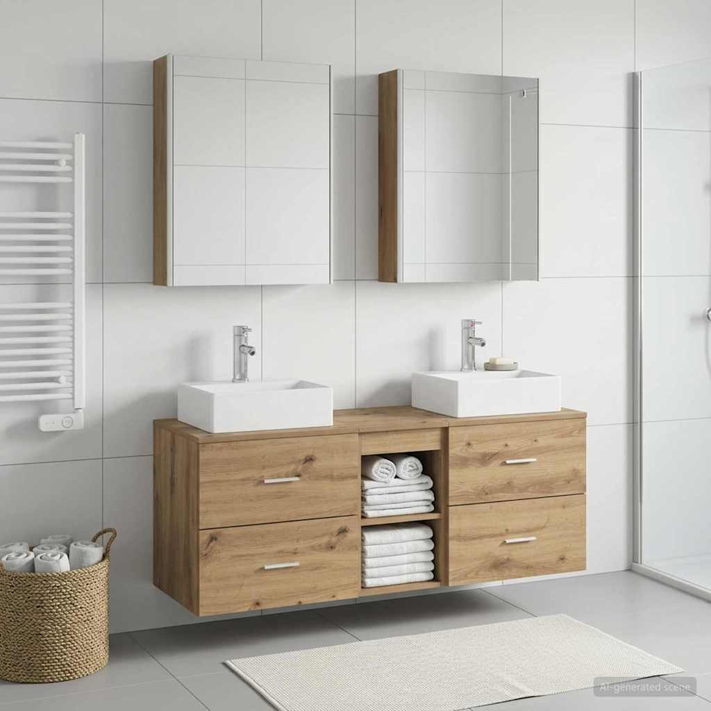 vidaXL Juego de muebles de baño 5 uds. Roble artisan