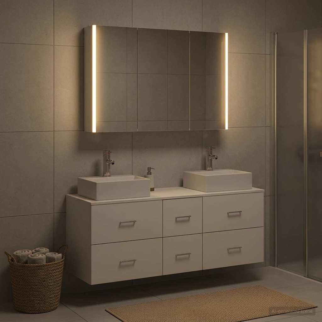 vidaXL Juego de muebles de baño 4 uds. Blanco