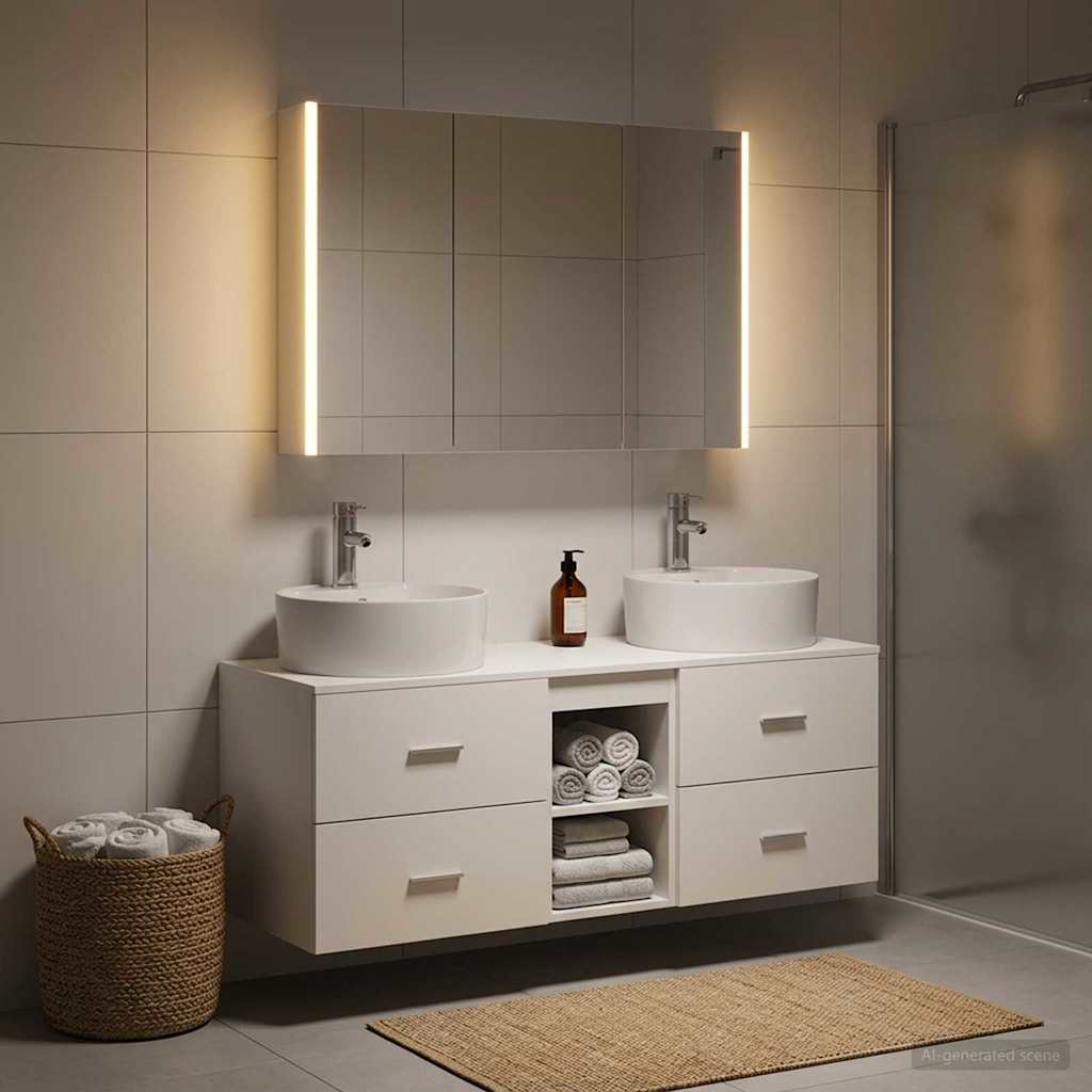 vidaXL Juego de muebles de baño 4 uds. Blanco