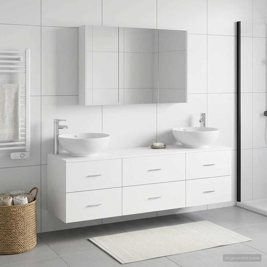 vidaXL Juego de muebles de baño 4 uds. Blanco