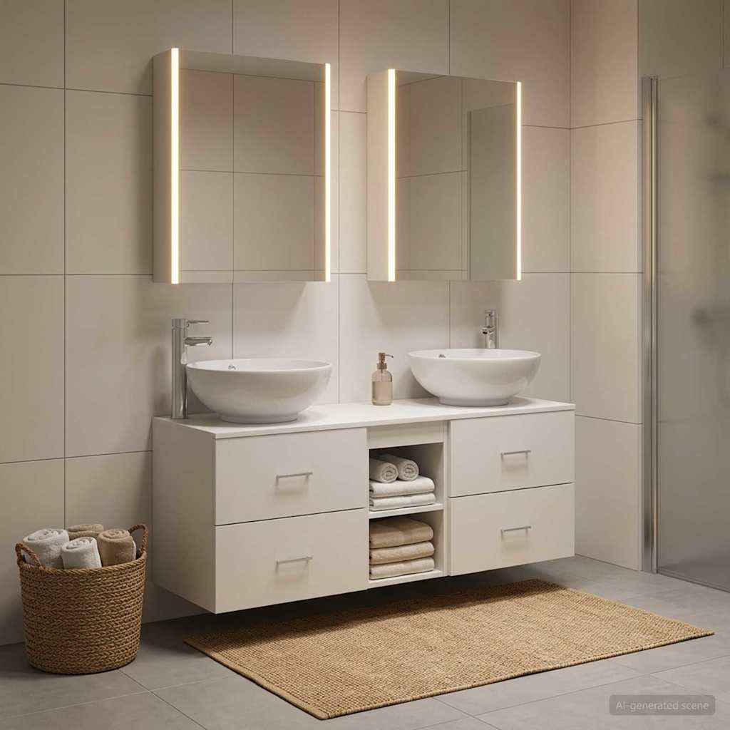 vidaXL Juego de muebles de baño 5 uds. Blanco