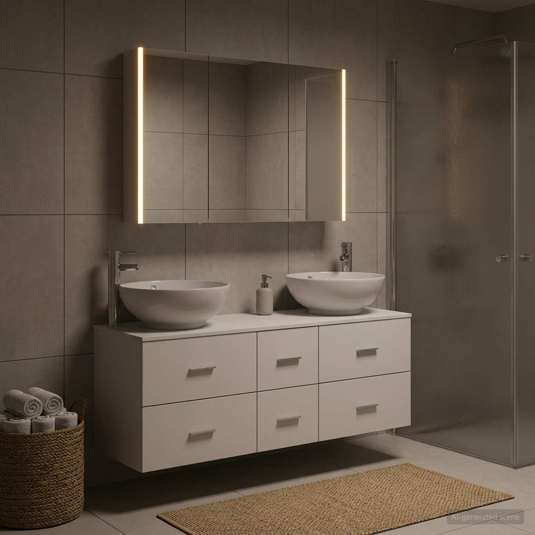 vidaXL Juego de muebles de baño 4 uds. Blanco