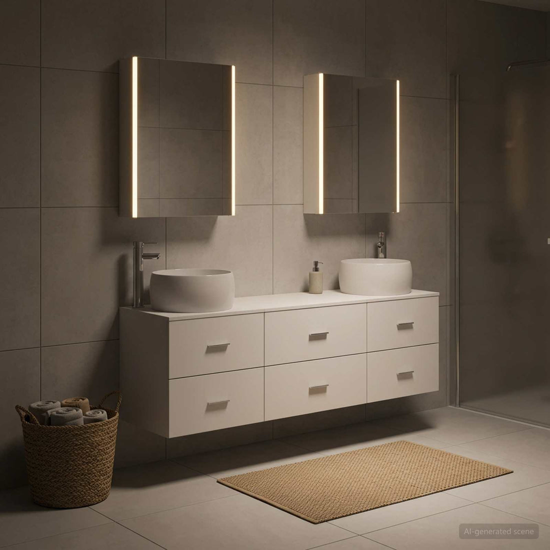vidaXL Juego de muebles de baño 5 uds. Blanco