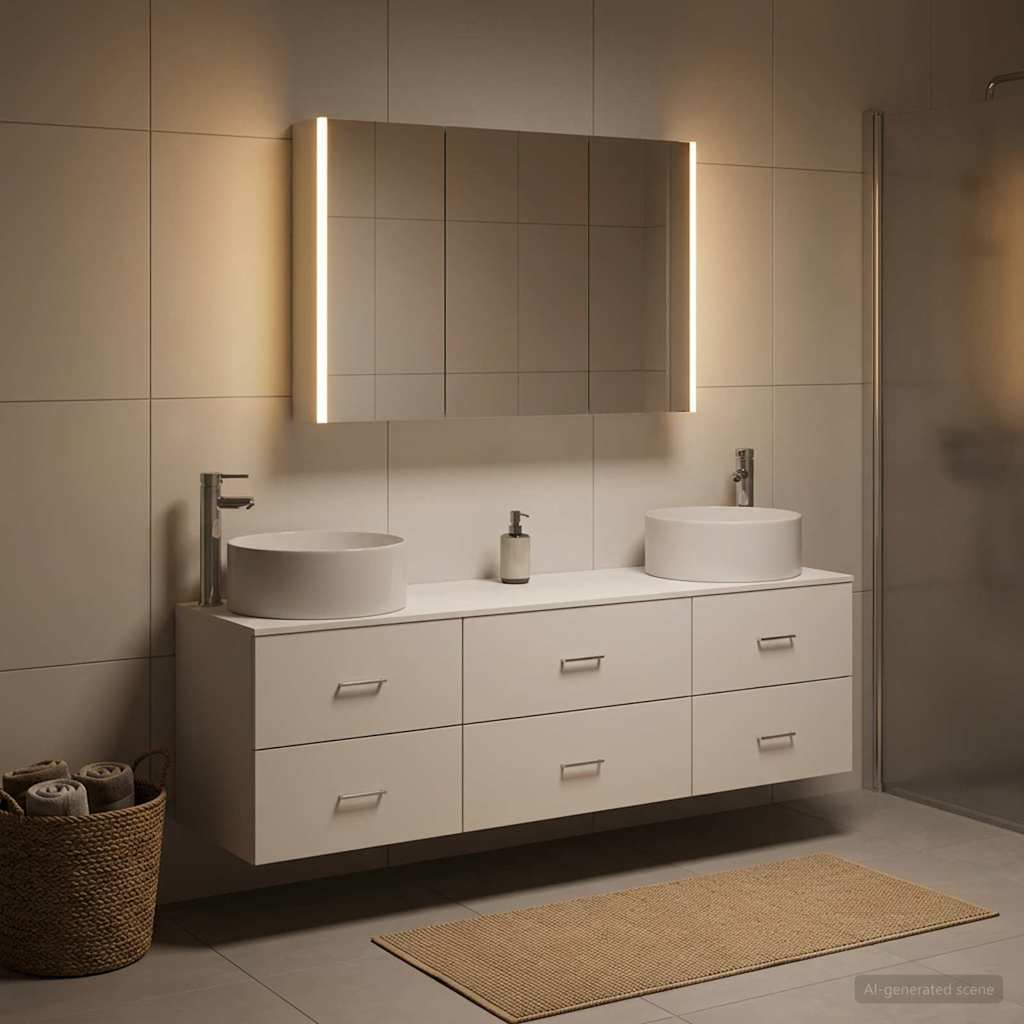 vidaXL Juego de muebles de baño 4 uds. Blanco