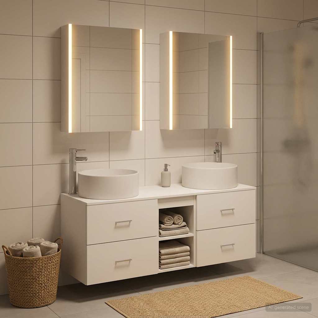 vidaXL Juego de muebles de baño 5 uds. Blanco