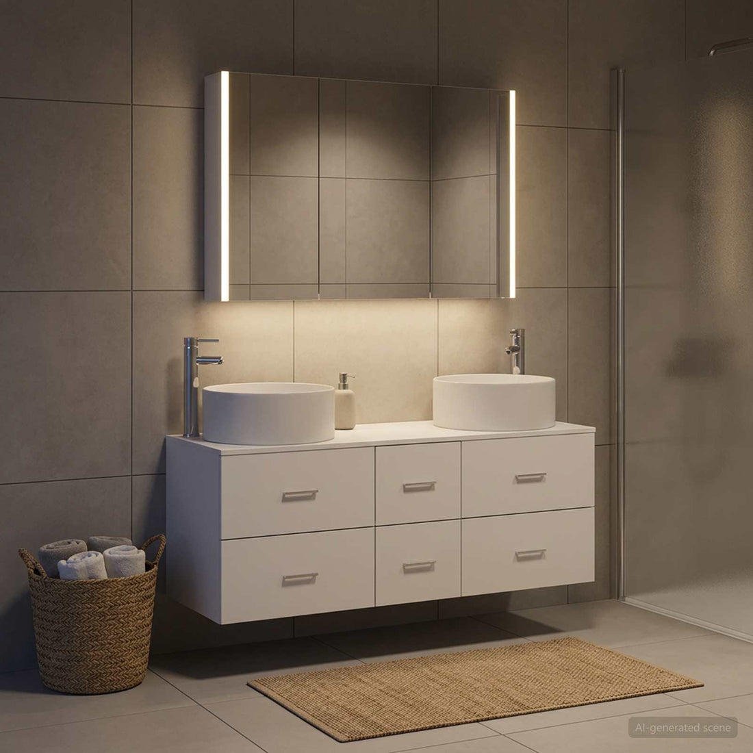 vidaXL Juego de muebles de baño 4 uds. Blanco