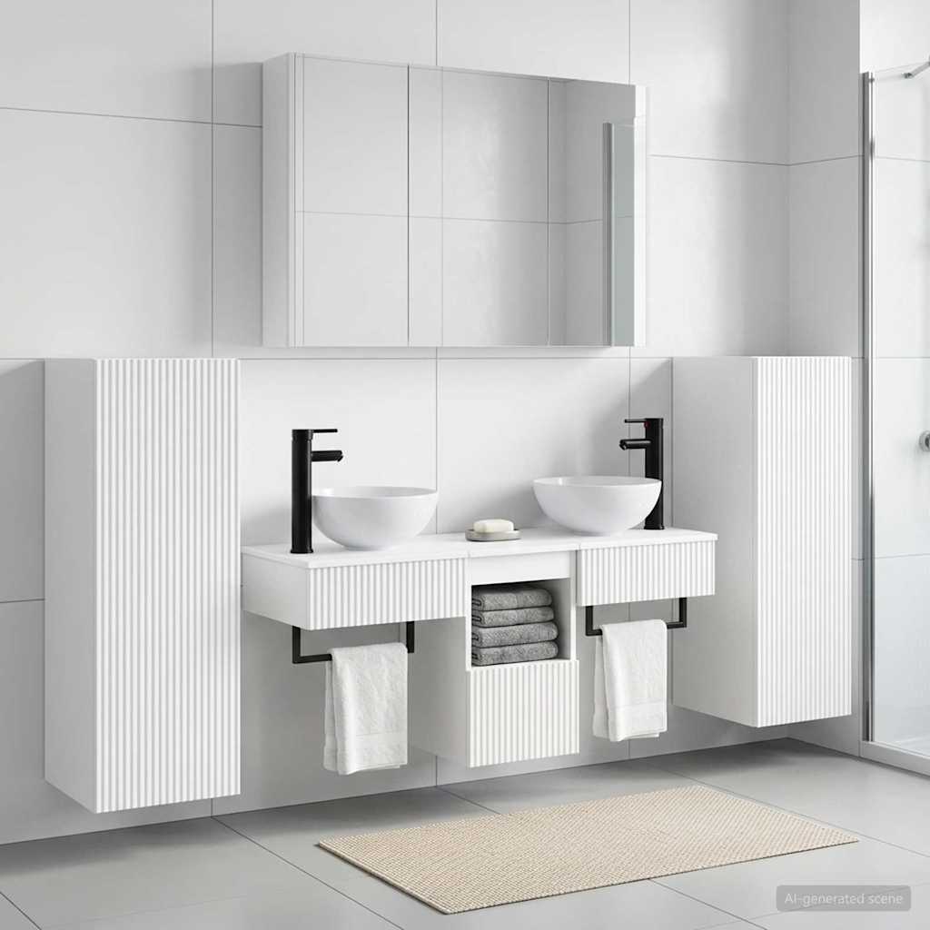 vidaXL Juego de muebles de baño 6 uds. Blanco