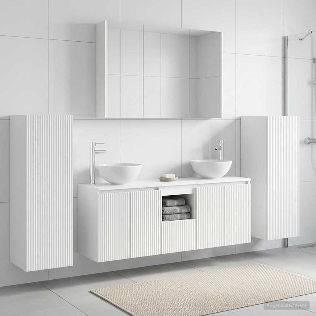 vidaXL Juego de muebles de baño 6 uds. Blanco