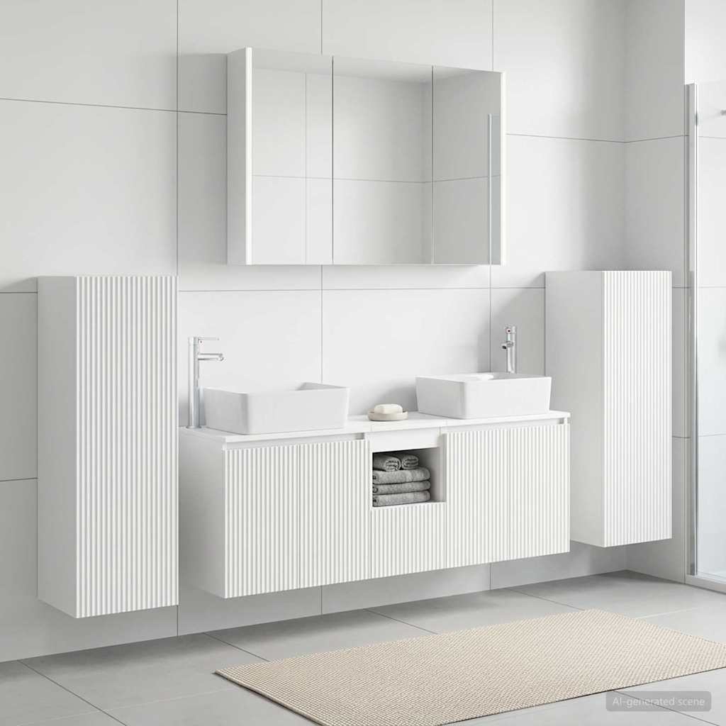 vidaXL Juego de muebles de baño 6 uds. Blanco