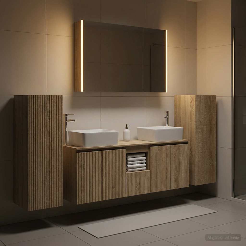 vidaXL Juego de muebles de baño 6 uds. Roble Sonoma