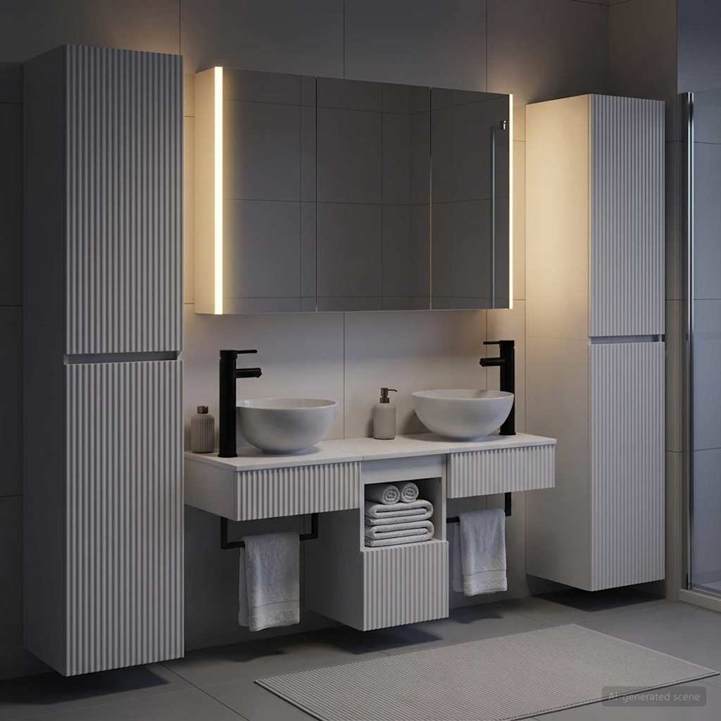 vidaXL Juego de muebles de baño 6 uds. Blanco