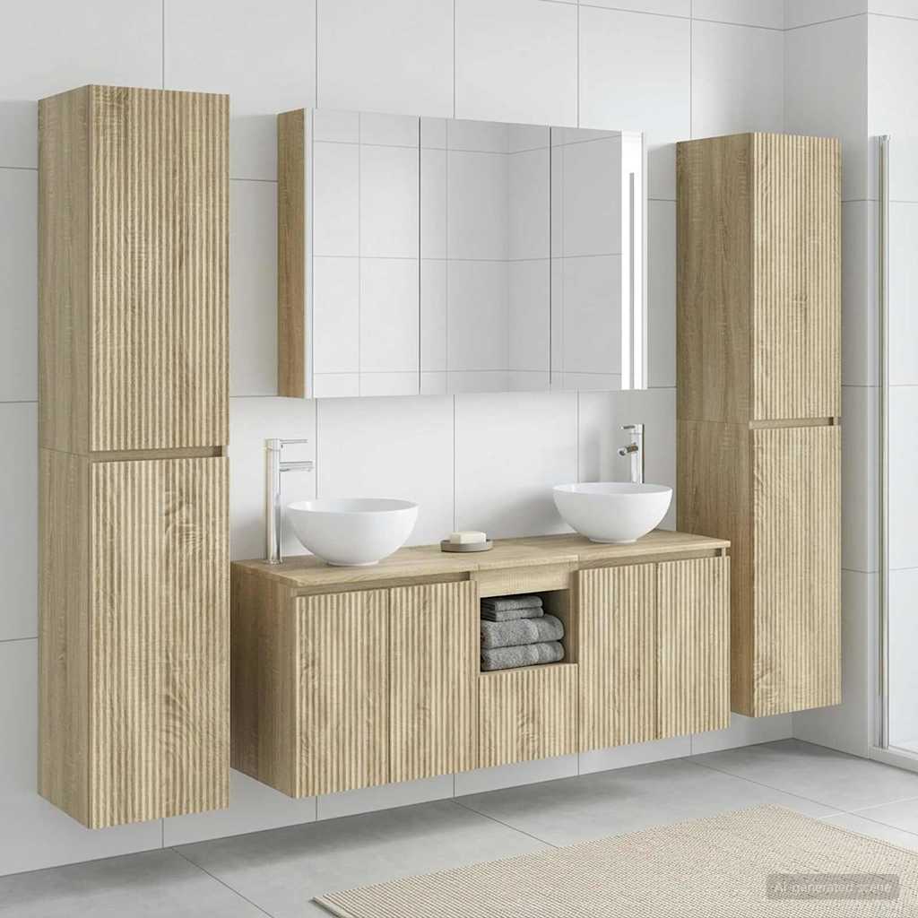 vidaXL Juego de muebles de baño 6 uds. Roble Sonoma
