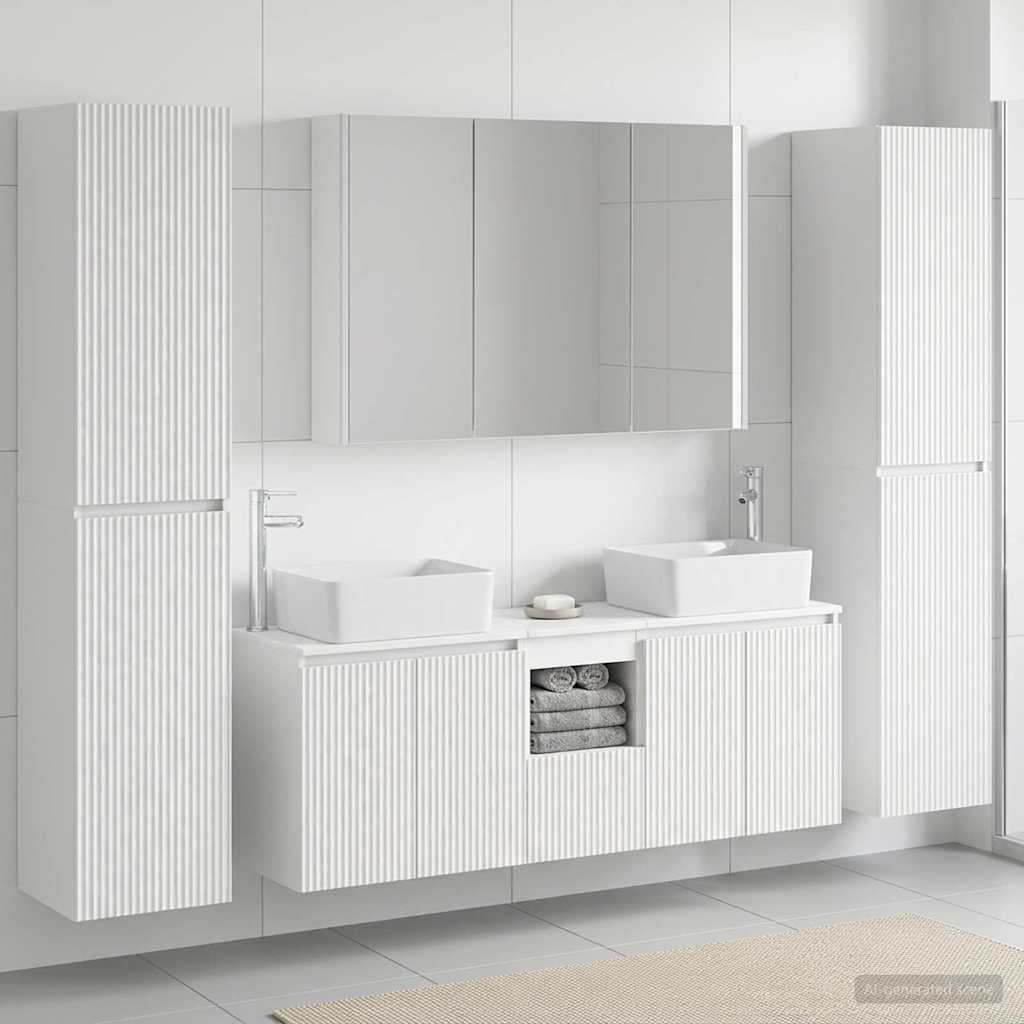 vidaXL Juego de muebles de baño 6 uds. Blanco