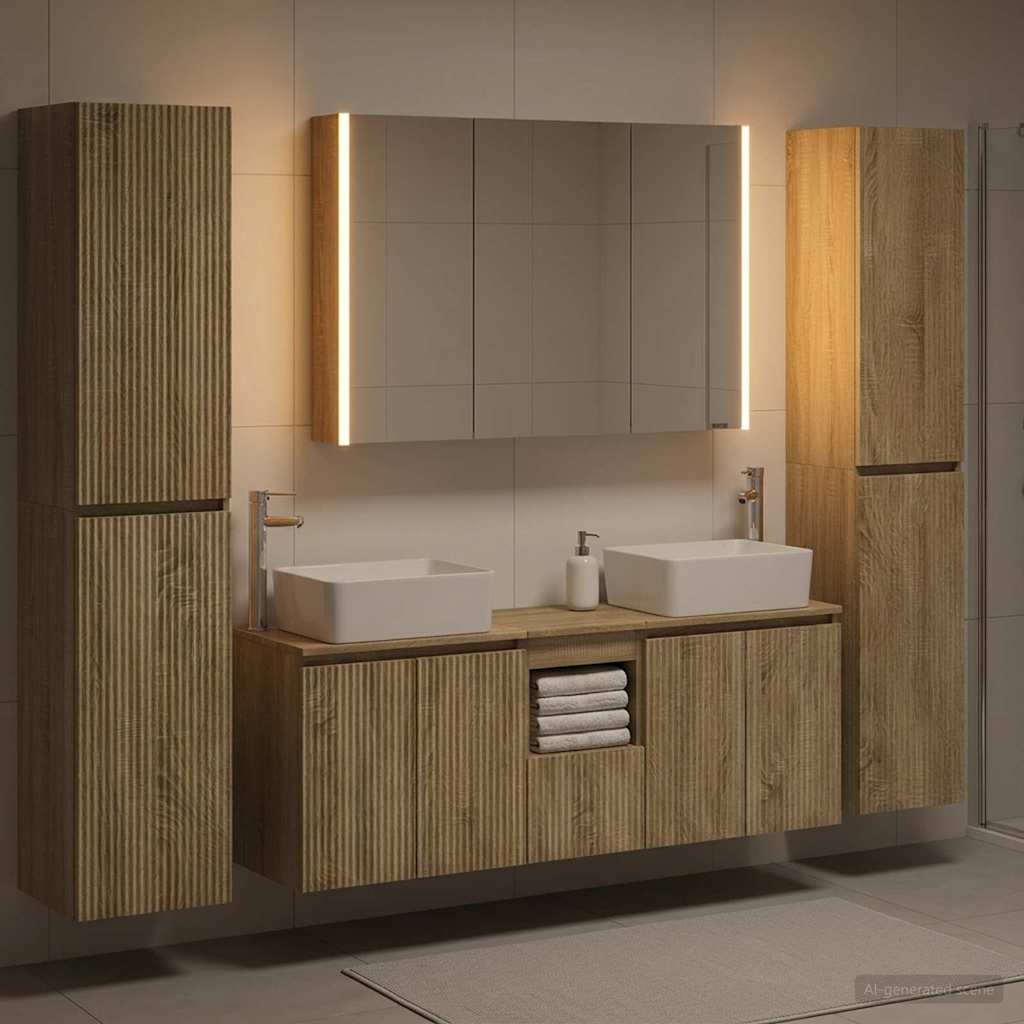 vidaXL Juego de muebles de baño 6 uds. Roble Sonoma