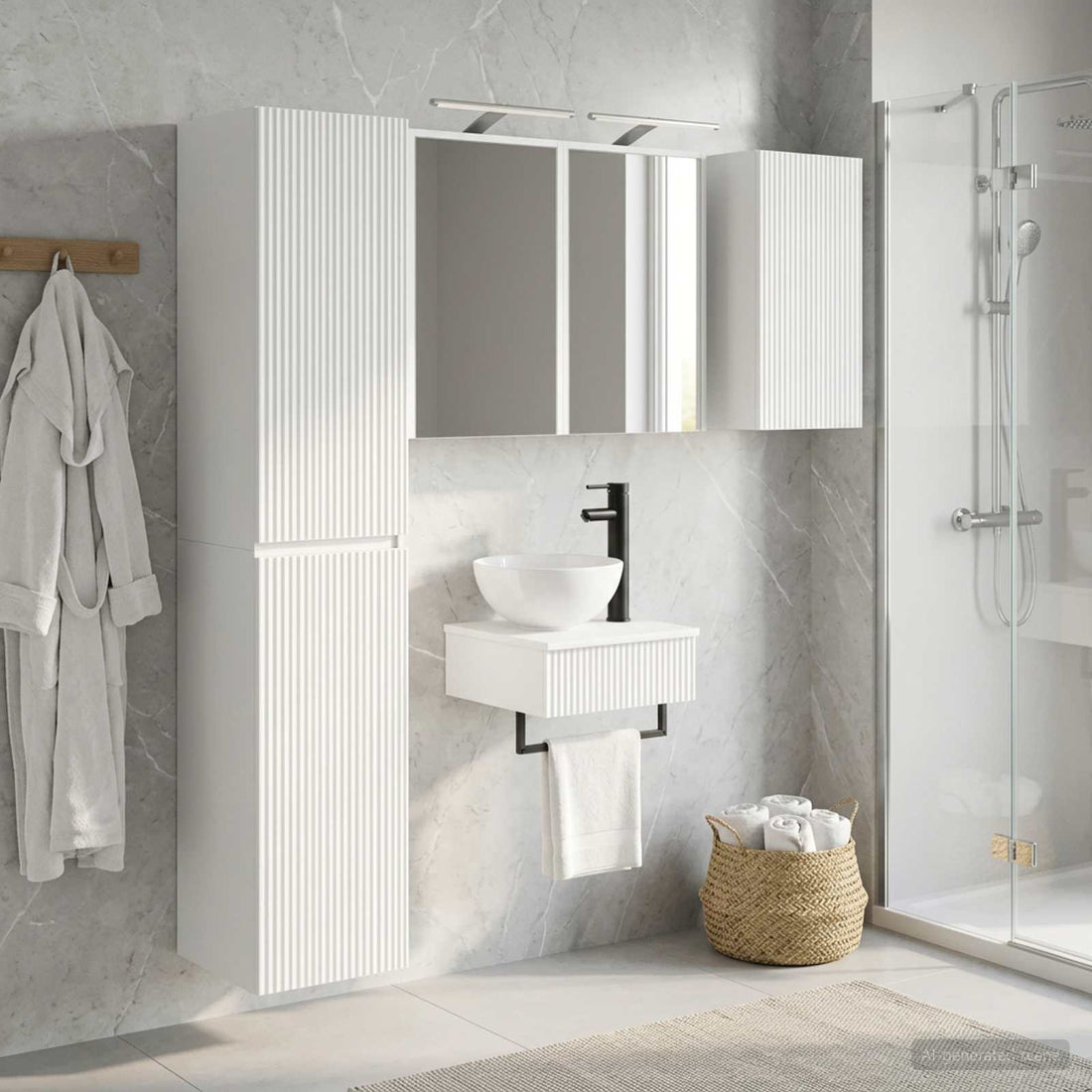 vidaXL Juego de muebles de baño 5 uds. Blanco