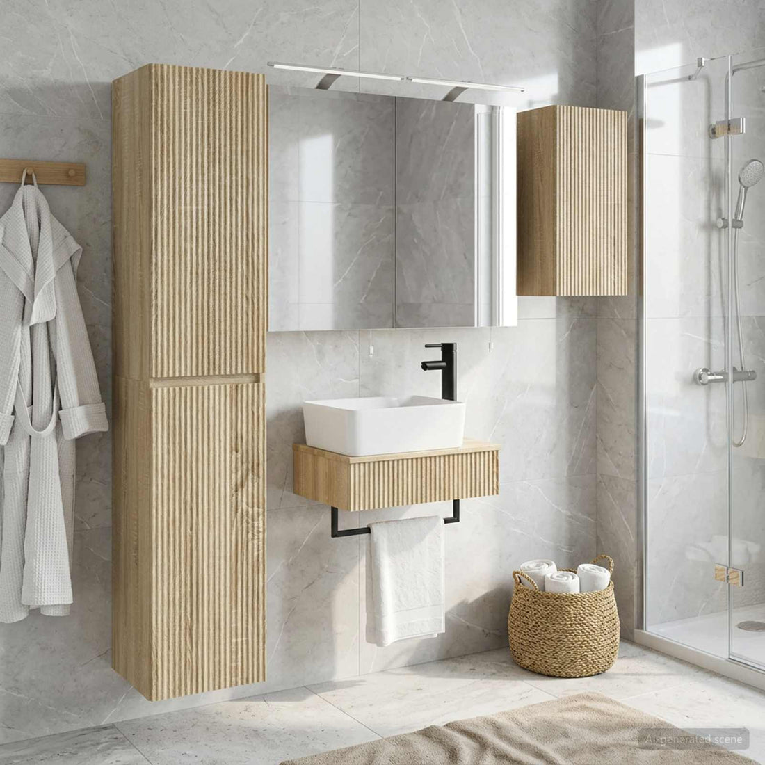 vidaXL Juego de muebles de baño 5 uds. Roble Sonoma