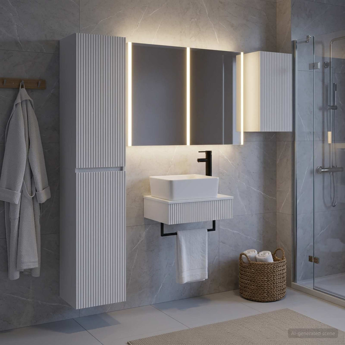 vidaXL Juego de muebles de baño 5 uds. Blanco