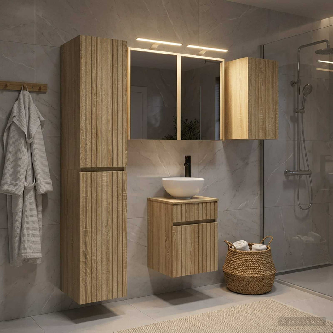 vidaXL Juego de Muebles de Baño 5 uds. Roble Sonoma