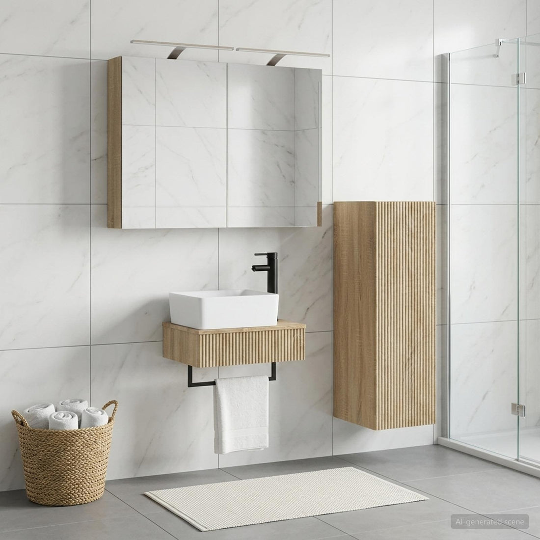 vidaXL Juego de Muebles de Baño 4 uds. Roble Sonoma