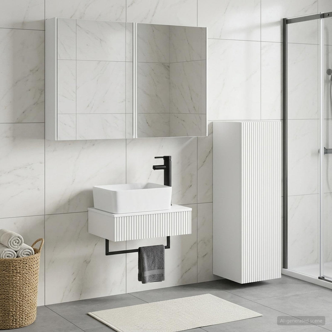 vidaXL Juego de muebles de baño 4 uds. Blanco