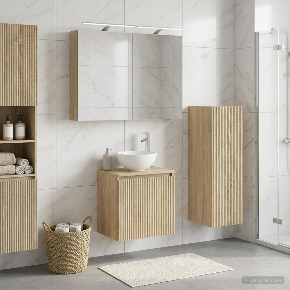 vidaXL Juego de muebles de baño 4 uds. Roble Sonoma