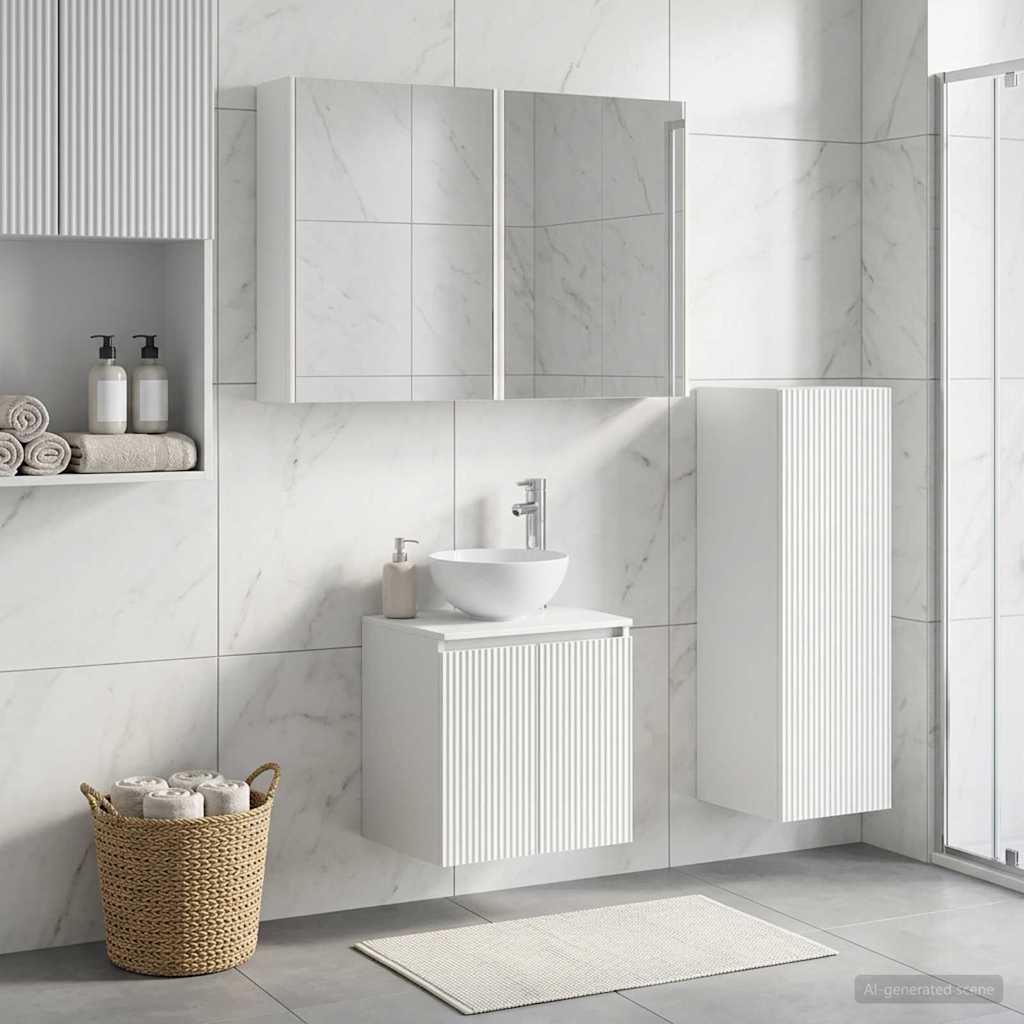 vidaXL Juego de muebles de baño 4 uds. Blanco