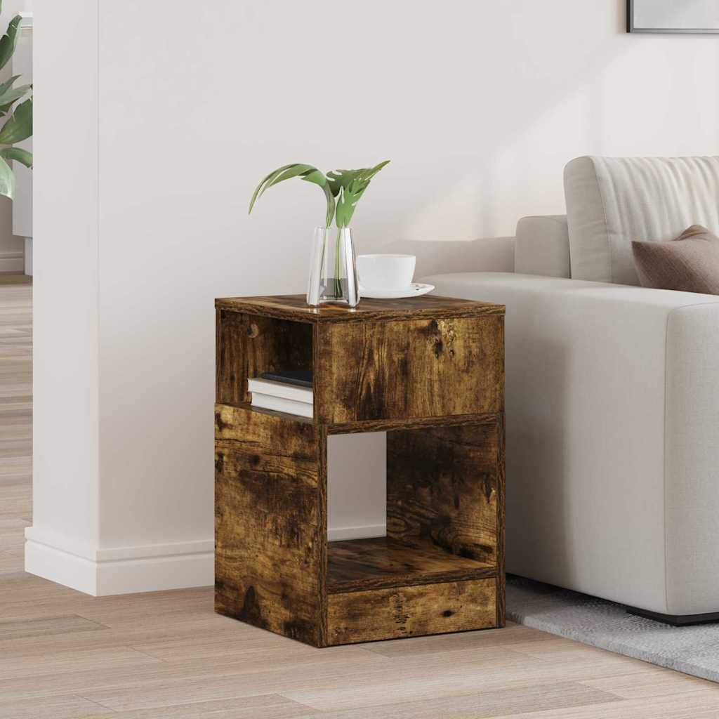 vidaXL Mesa Auxiliar Roble ahumado 30,5 x 30 x 45 cm