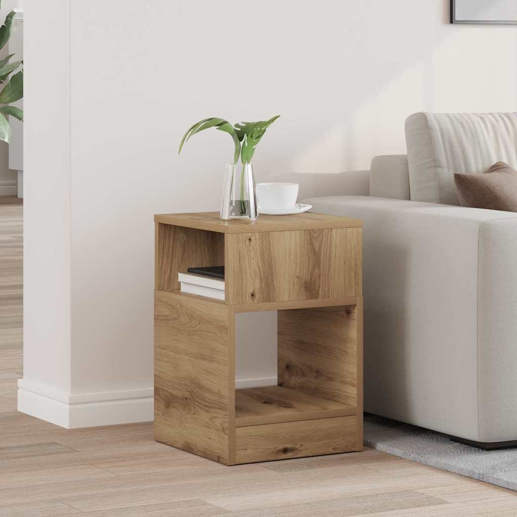 vidaXL Mesa Auxiliar Roble artisan 30,5 x 30 x 45 cm