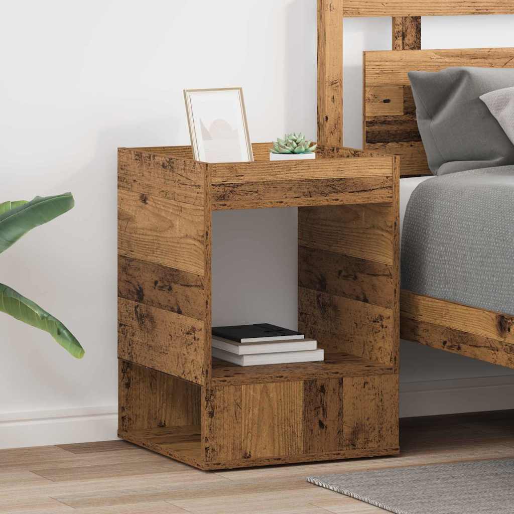 vidaXL Mesa Auxiliar 2 uds. Madera vieja 40 x 40 x 56 cm