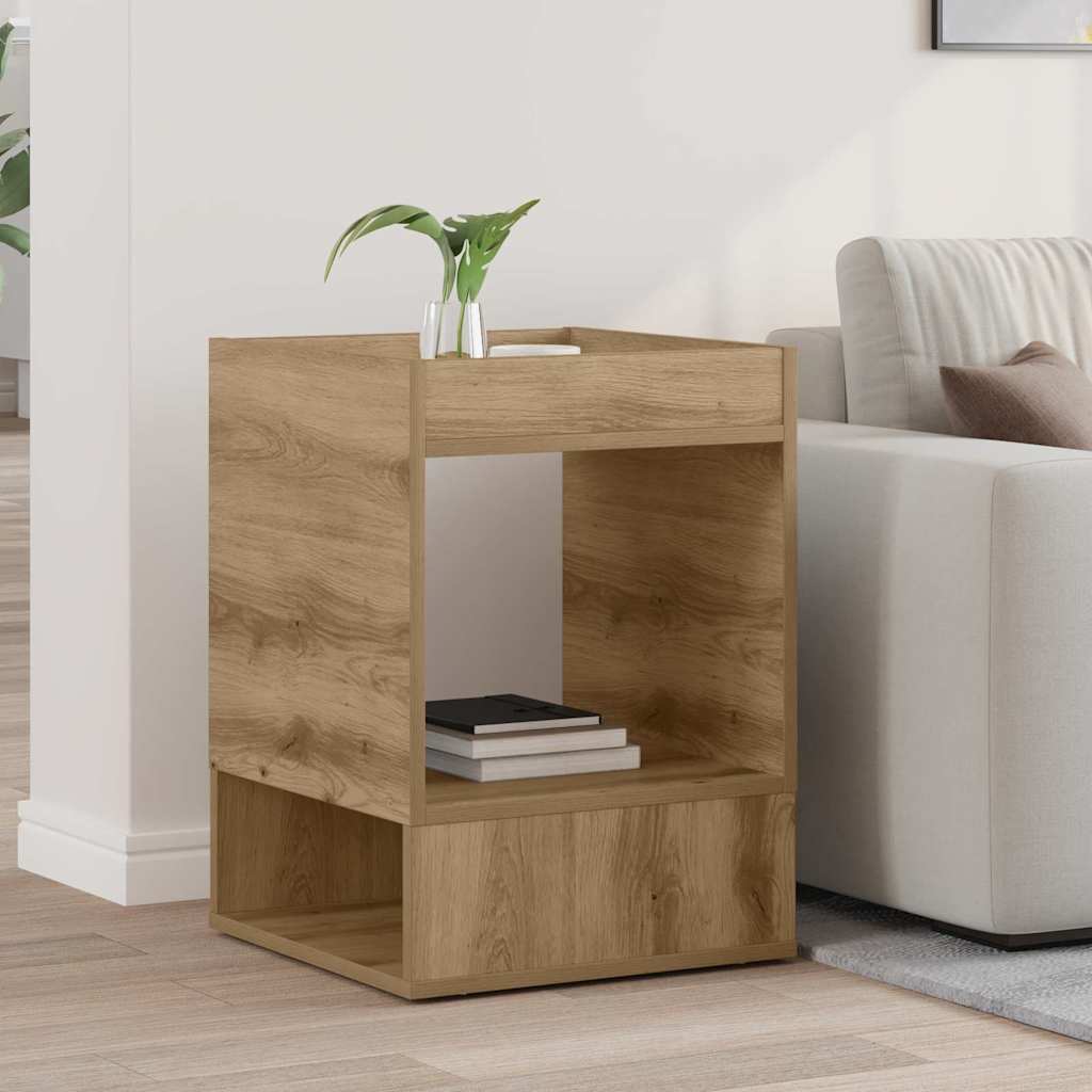 vidaXL Mesa Auxiliar Roble artisan 40 x 40 x 56 cm