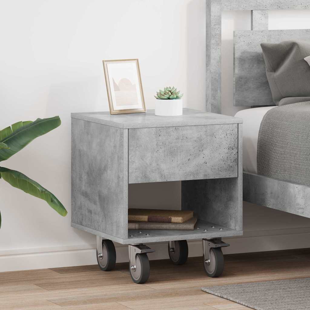 vidaXL Mesita de Noche 2 uds. Gris Concreto 40,5 x 40 x 48 cm