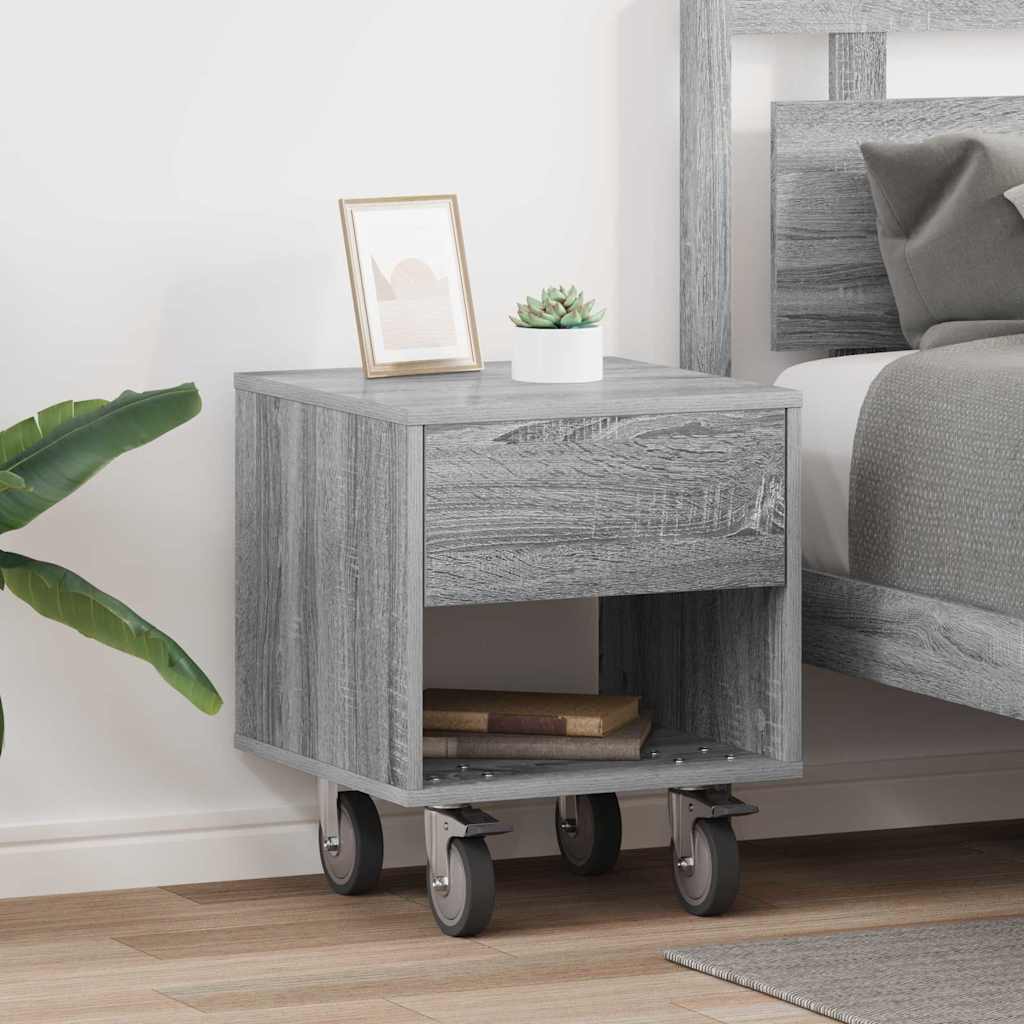 vidaXL Mesita de Noche 2 uds. Gris Sonoma 40,5 x 40 x 48 cm
