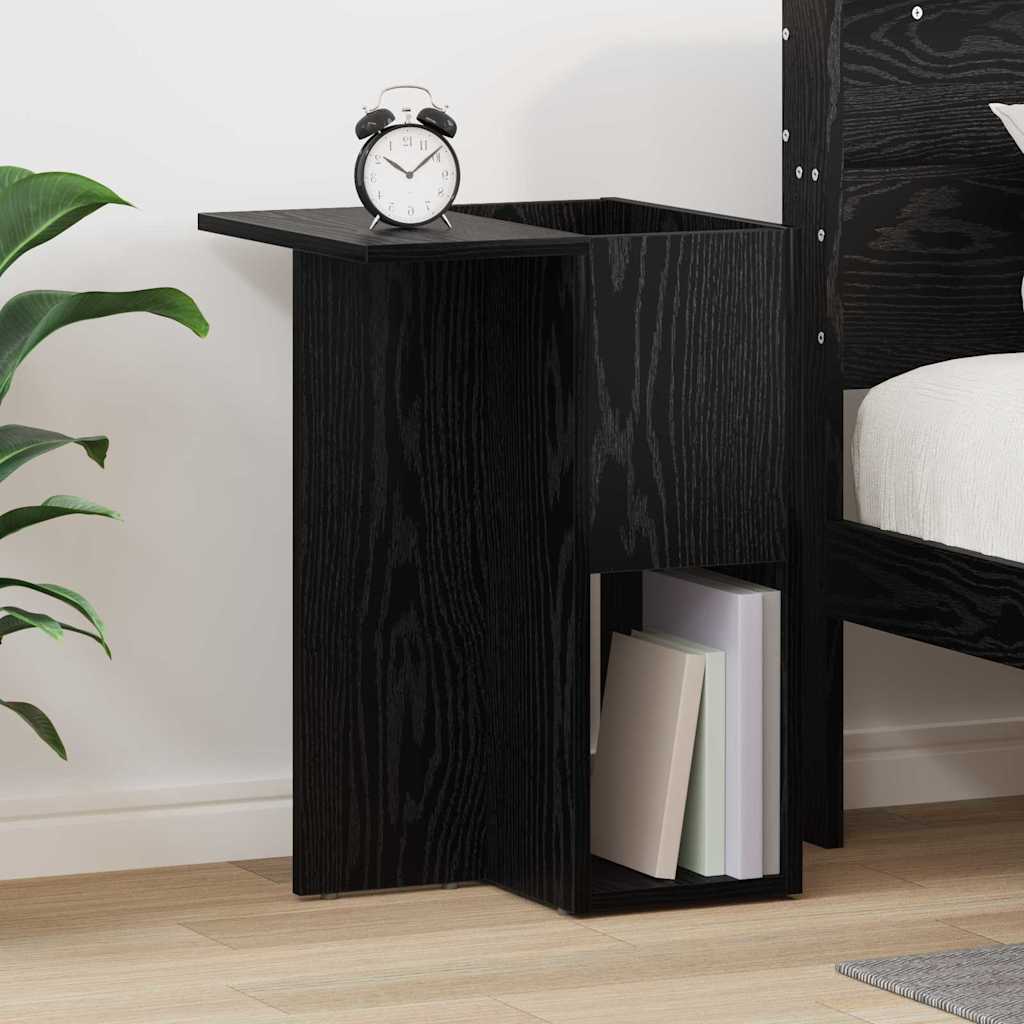 vidaXL Mesa Auxiliar Roble Negro 35 x 40 x 55 cm Madera de ingeniería
