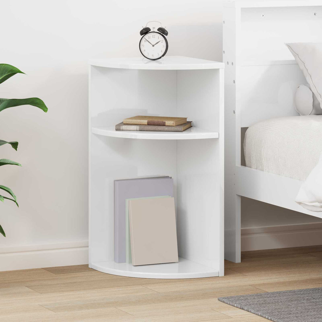 vidaXL Mesa Auxiliar brillante 29,6 x 29,6 x 60 cm