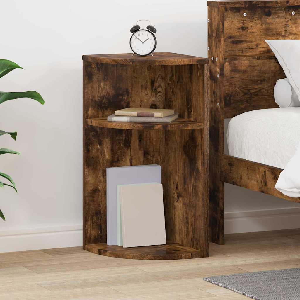 vidaXL Mesa Auxiliar Roble ahumado 29,6 x 29,6 x 60 cm