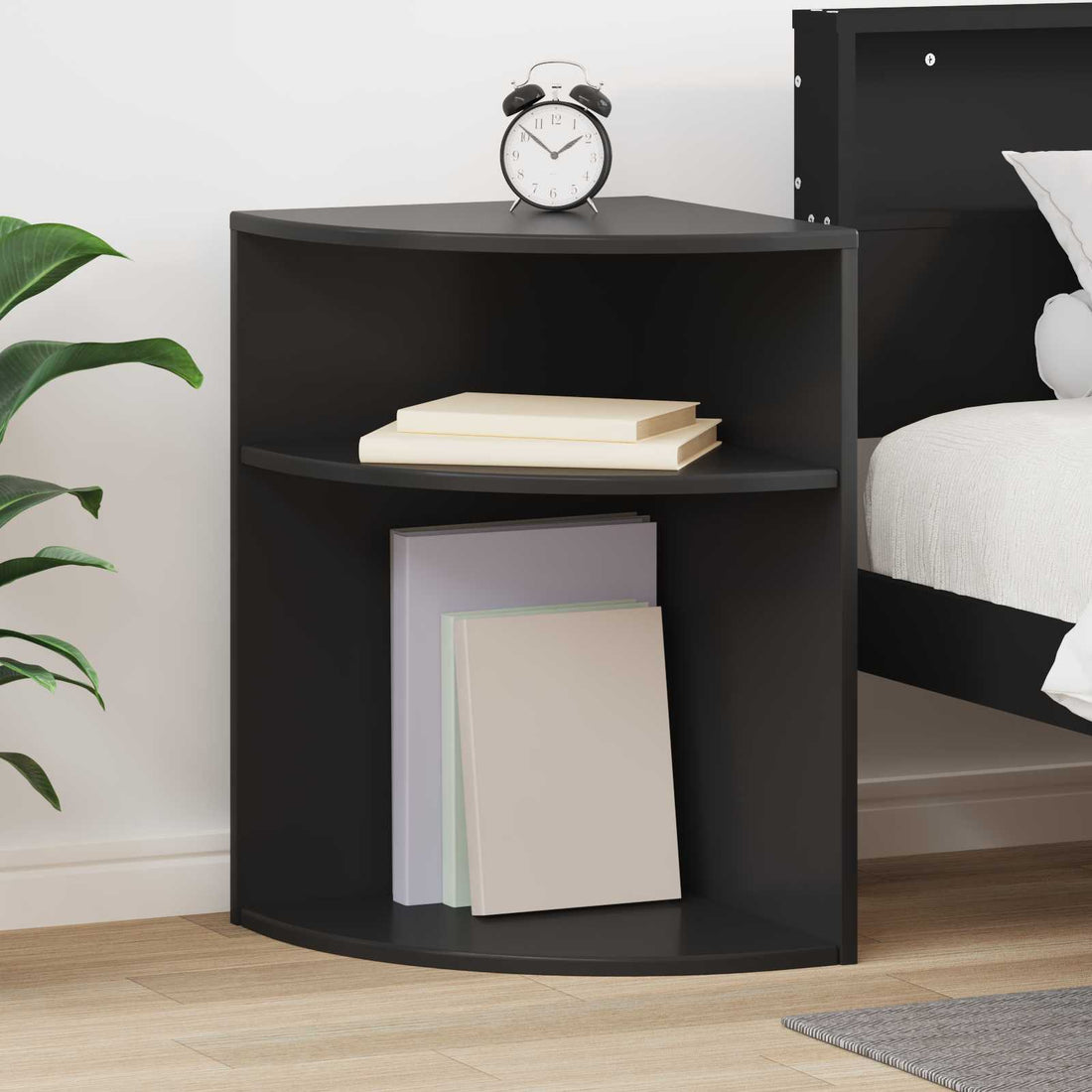 vidaXL Mesa Auxiliar Negro 39,7 x 39,7 x 60 cm Madera de ingeniería