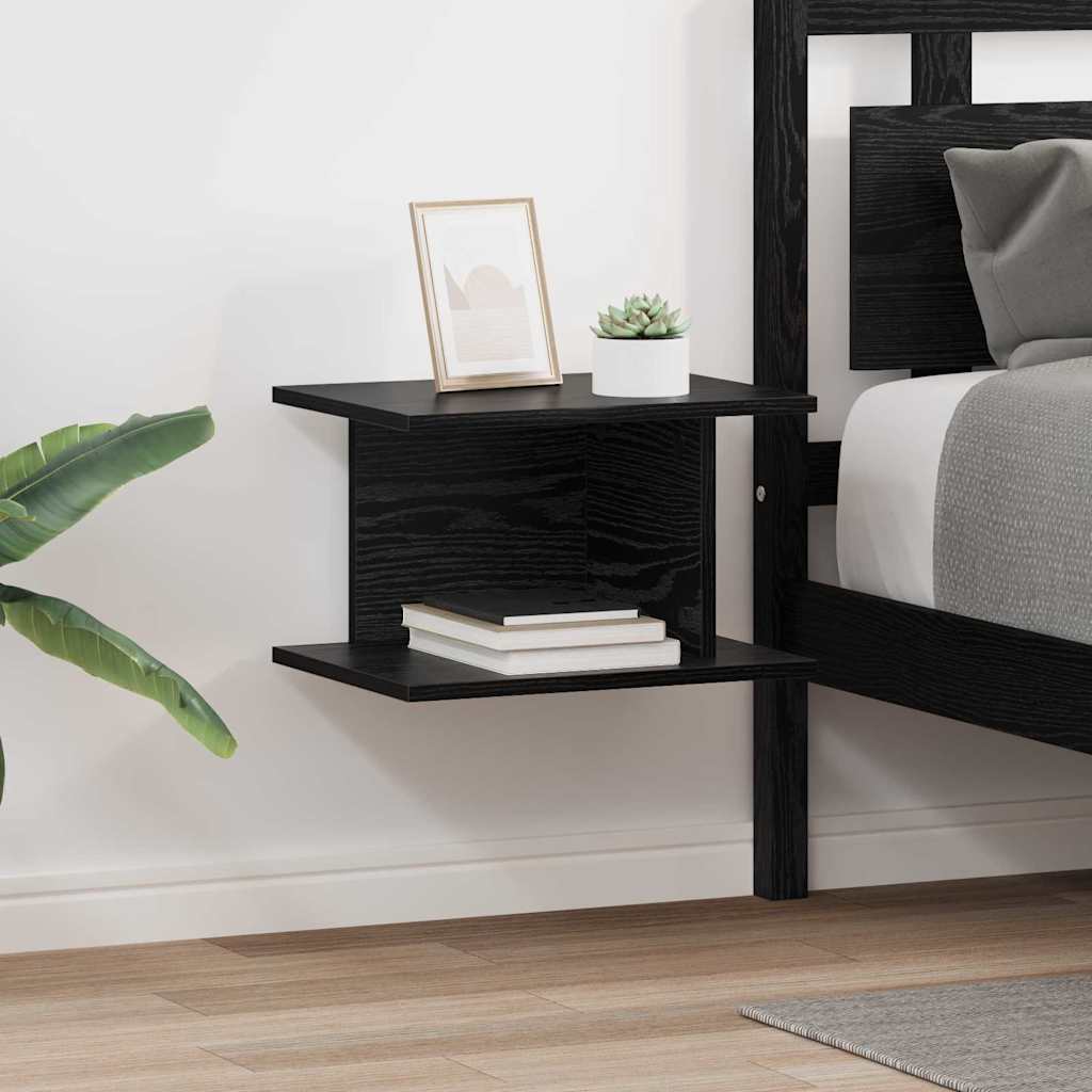 vidaXL Mesita de Noche 2 uds. Roble Negro 40 x 30 x 25 cm
