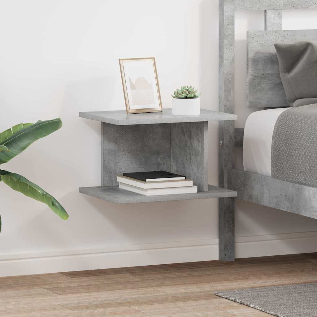 vidaXL Mesita de Noche 2 uds. Gris Concreto 40 x 30 x 25 cm