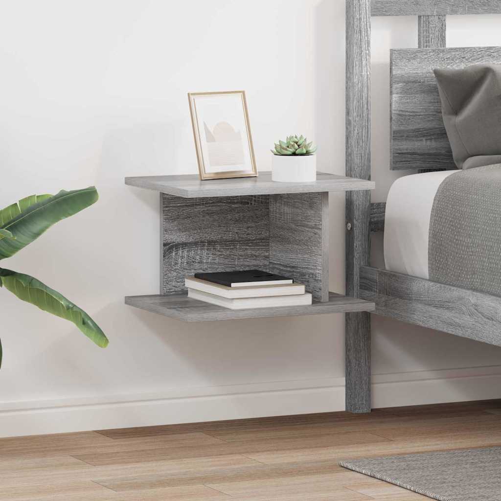 vidaXL Mesita de Noche 2 uds. Gris Sonoma 40 x 30 x 25 cm